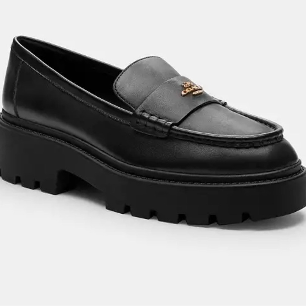 Coach Black Leather Lucy Loafers